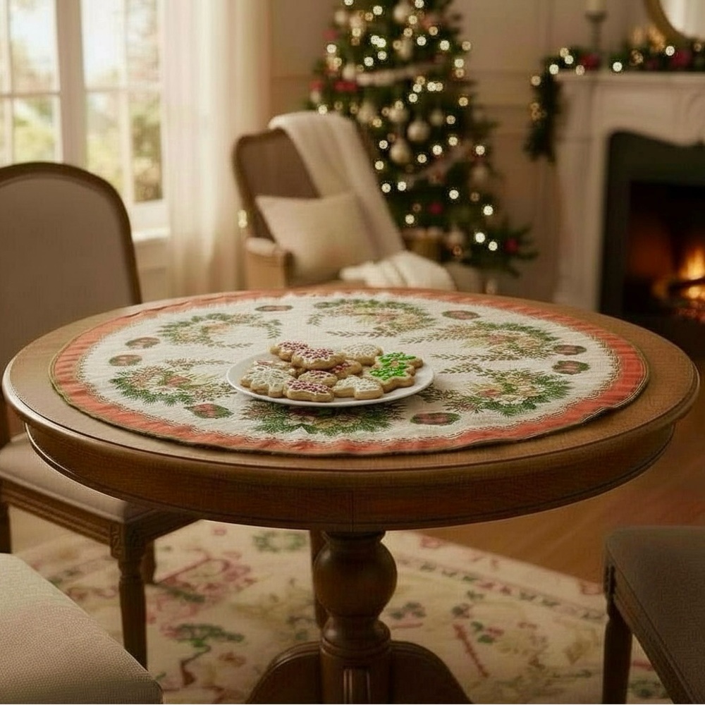 Vintage 70’s Swedish Round Table Runner Centrepiece